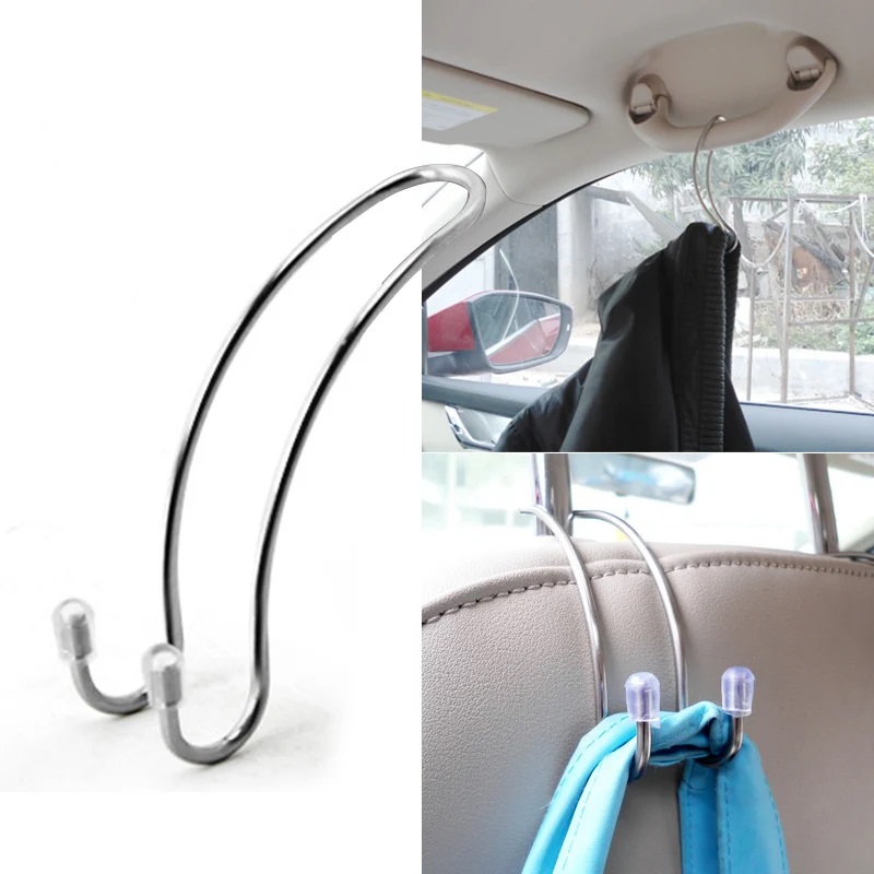 Car Accessories Shop - 2-delige set metalen autostoelhaken, autojas-, handtas-