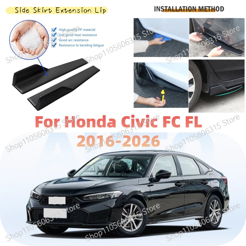 Car Accessories Lipa - 48cm Achterbumper Splitter Apron Spoiler Zijskirts