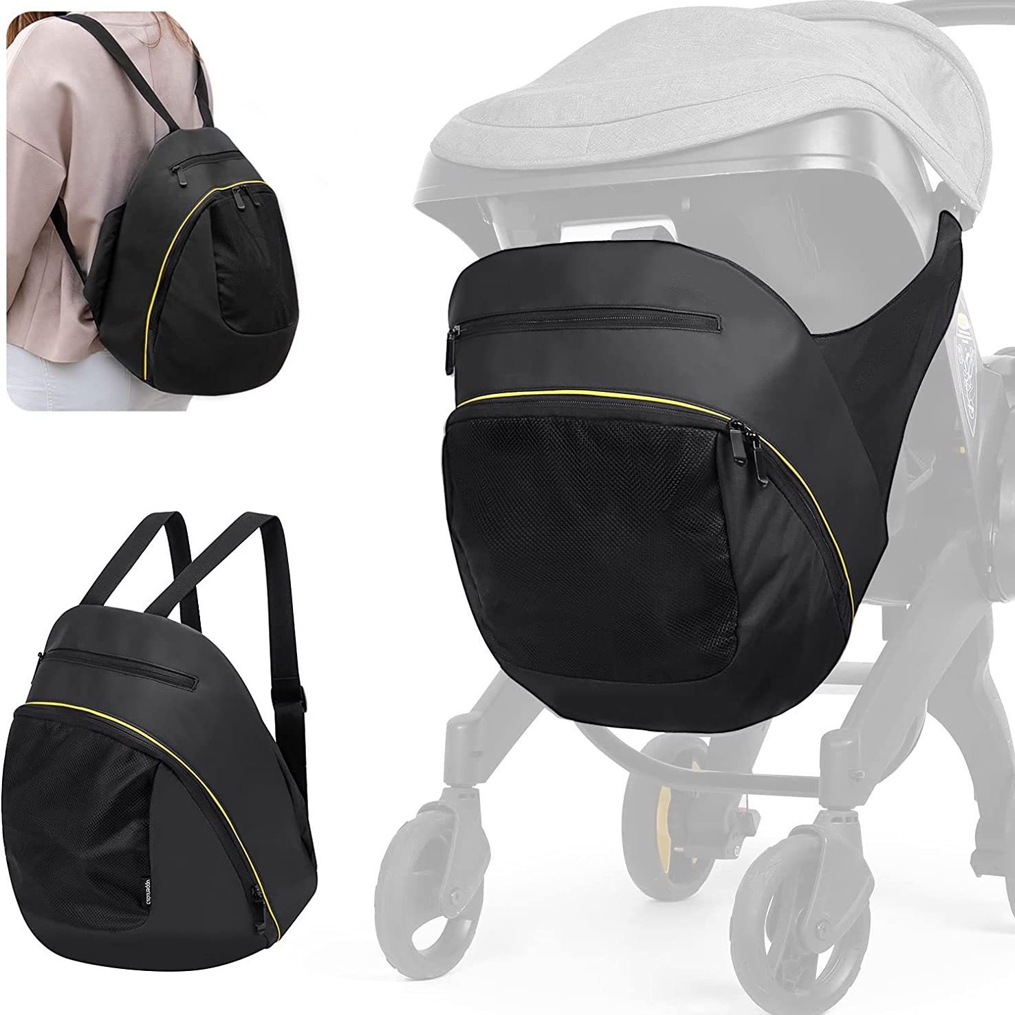 Car Accessories Shop - Opbergtas voor kinderwagen Baby-autostoeltje Boodschappentas 2-in-1